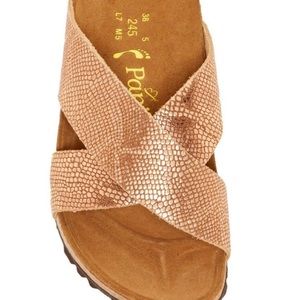 Birkenstock Papillo Rose gold daytona snake skins